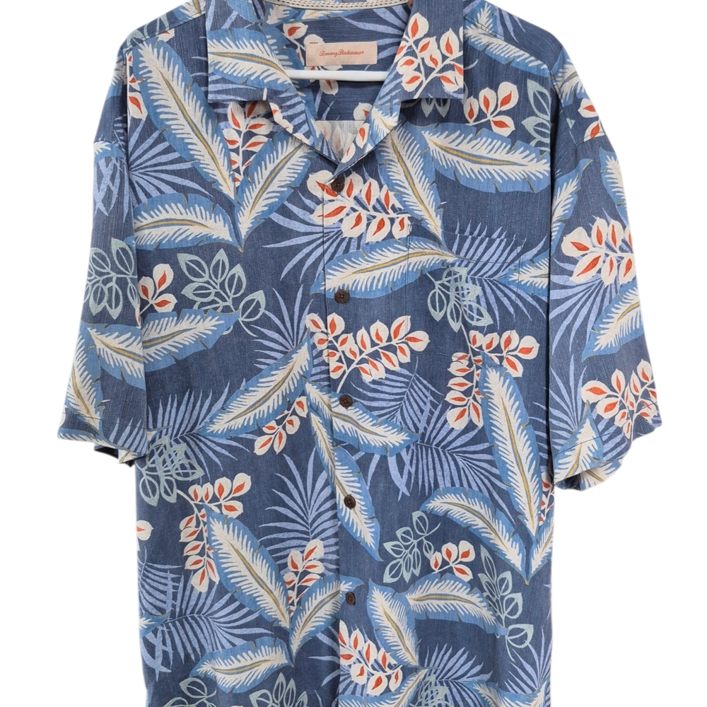 Tommy Bahama Hawaiian Shirt, XXLarge, 100% Silk